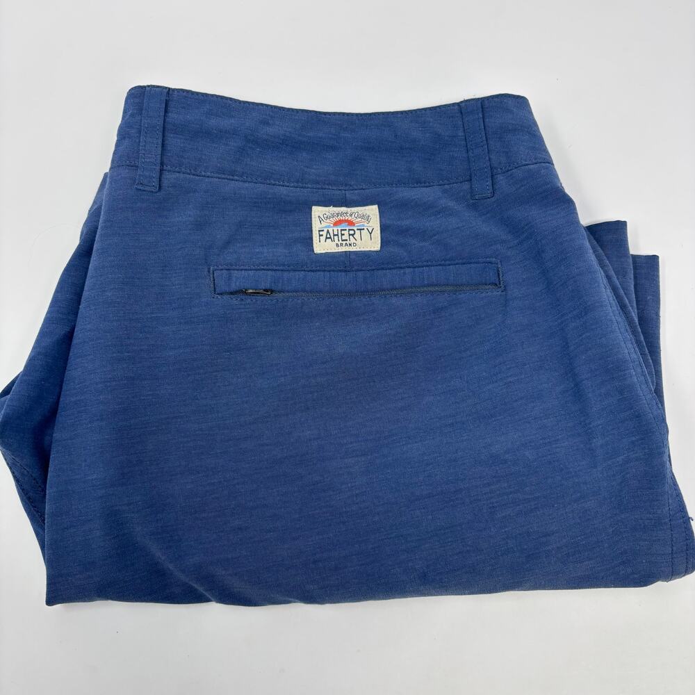 Faherty Mens Sz36x7 Blue Drawstrings All Day Shorts